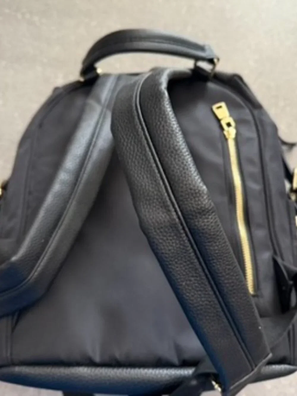 Tommy Bahama Black Nylon & Faux Leather Backpack – Everyday Travel Bag